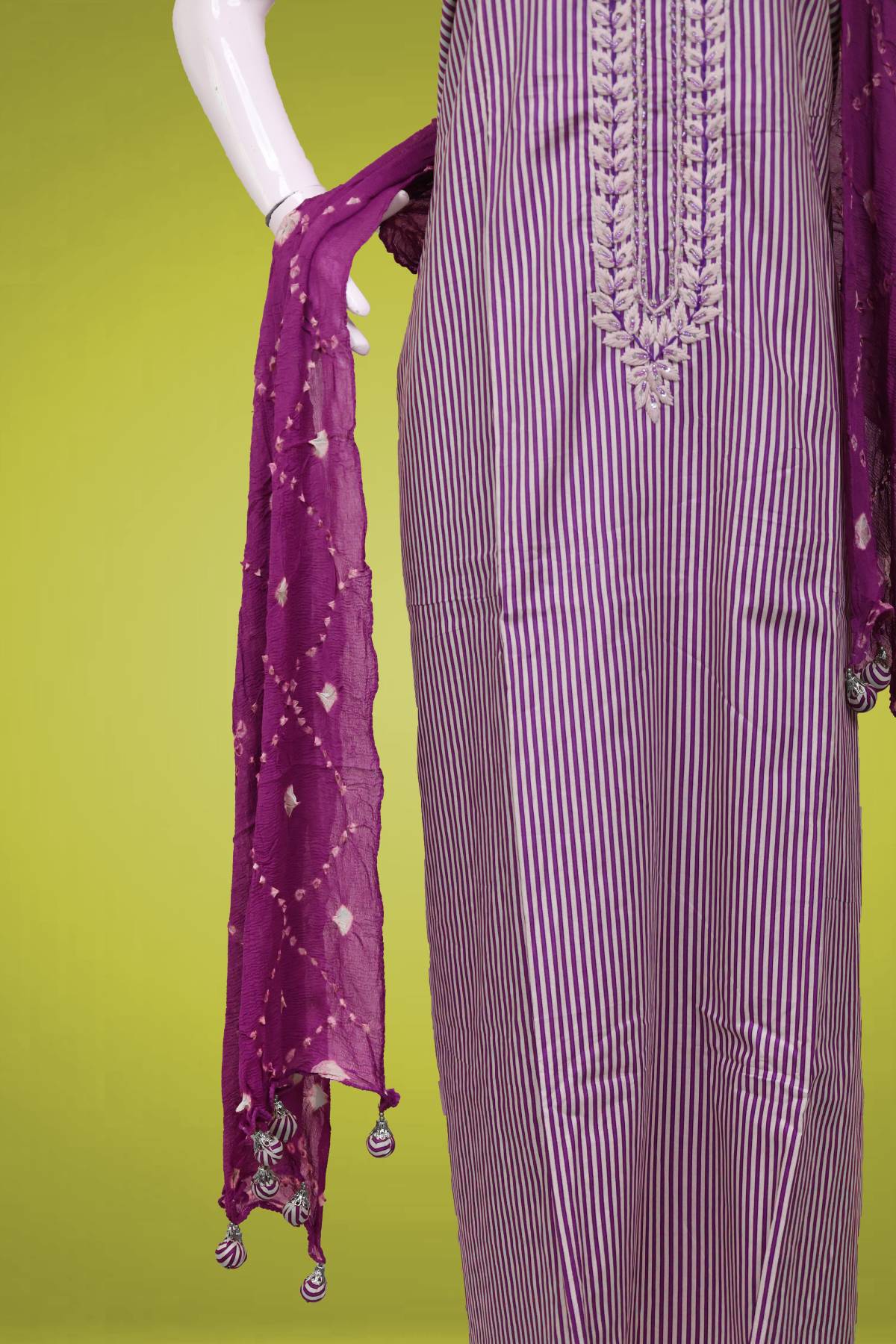 UNSTITCHED SALWAR MATERIAL PINK A6404